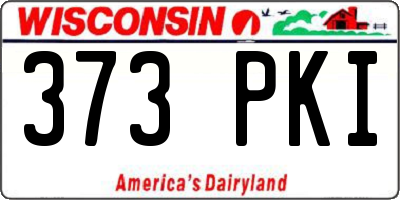 WI license plate 373PKI