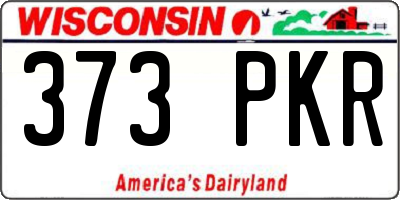 WI license plate 373PKR