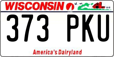 WI license plate 373PKU