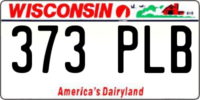 WI license plate 373PLB