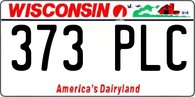 WI license plate 373PLC
