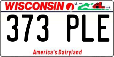 WI license plate 373PLE
