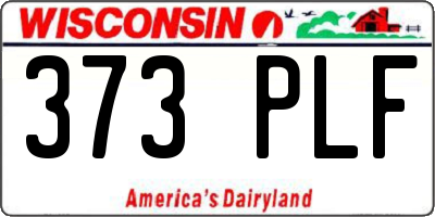 WI license plate 373PLF