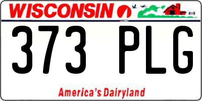WI license plate 373PLG
