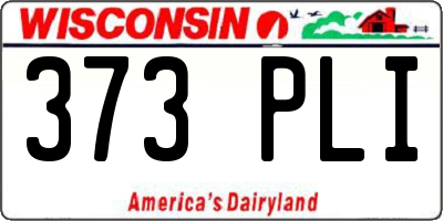 WI license plate 373PLI