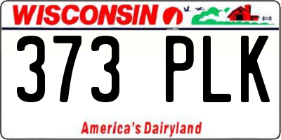 WI license plate 373PLK