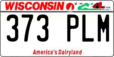 WI license plate 373PLM