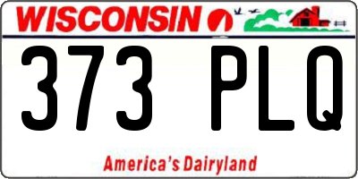 WI license plate 373PLQ