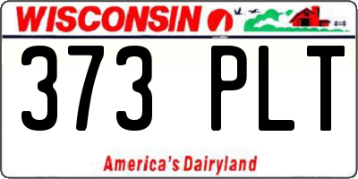 WI license plate 373PLT