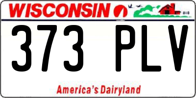 WI license plate 373PLV