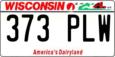 WI license plate 373PLW