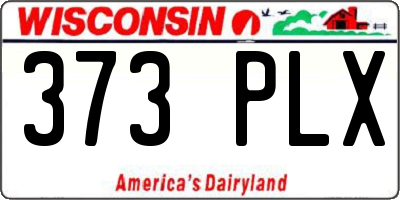WI license plate 373PLX