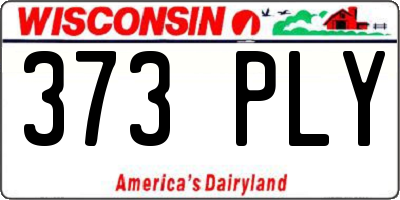 WI license plate 373PLY