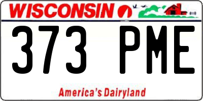 WI license plate 373PME