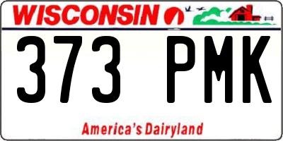 WI license plate 373PMK