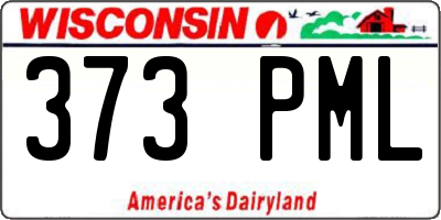 WI license plate 373PML
