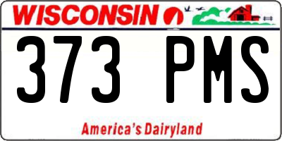 WI license plate 373PMS