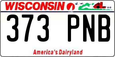 WI license plate 373PNB