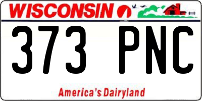 WI license plate 373PNC