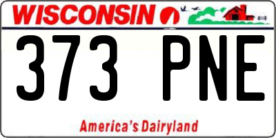WI license plate 373PNE