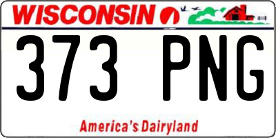 WI license plate 373PNG