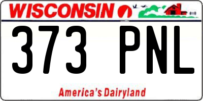 WI license plate 373PNL