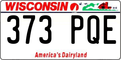 WI license plate 373PQE