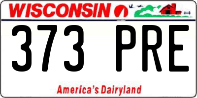 WI license plate 373PRE