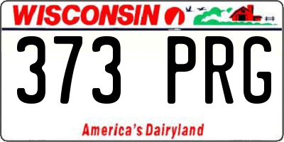 WI license plate 373PRG