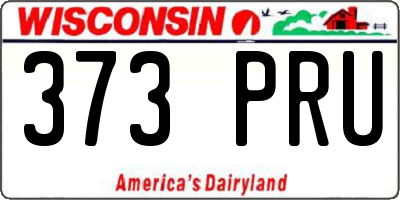 WI license plate 373PRU