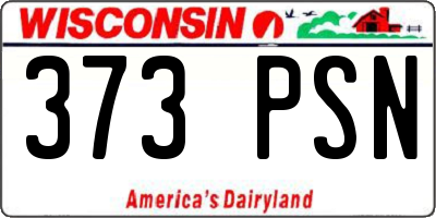 WI license plate 373PSN