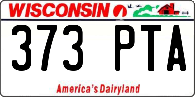 WI license plate 373PTA