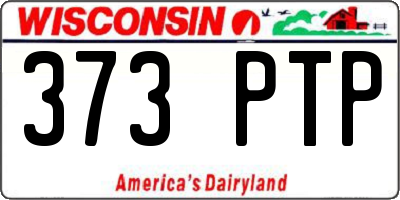 WI license plate 373PTP