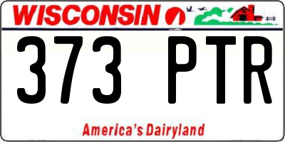 WI license plate 373PTR