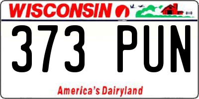 WI license plate 373PUN