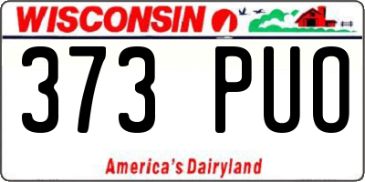 WI license plate 373PUO