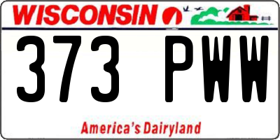 WI license plate 373PWW