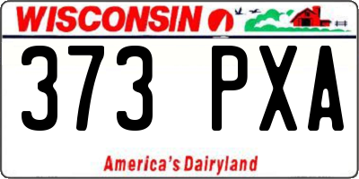 WI license plate 373PXA