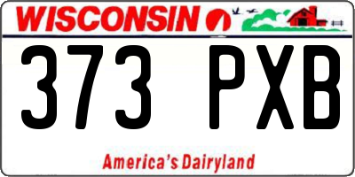 WI license plate 373PXB