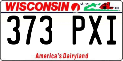 WI license plate 373PXI