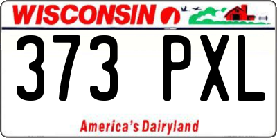 WI license plate 373PXL