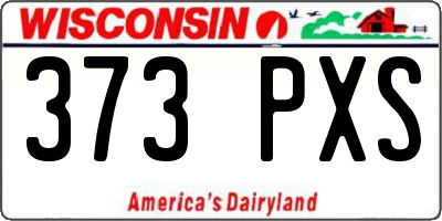 WI license plate 373PXS