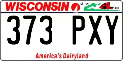 WI license plate 373PXY