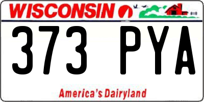WI license plate 373PYA
