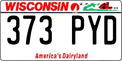 WI license plate 373PYD