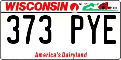 WI license plate 373PYE