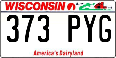 WI license plate 373PYG