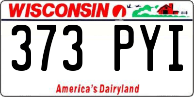WI license plate 373PYI