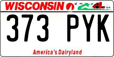WI license plate 373PYK
