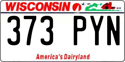 WI license plate 373PYN